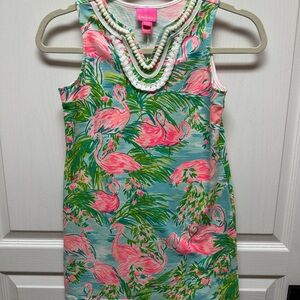 Lilly Pulitzer Pink and Green Flamingo Kids Dress